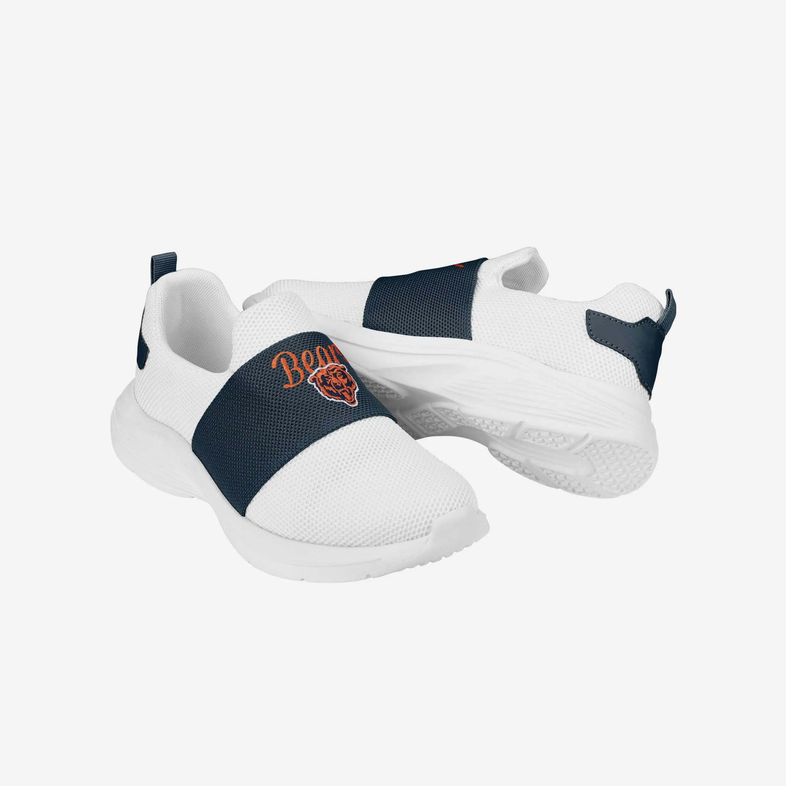 Chicago Bears Womens Script Wordmark White Slip On Sneakers