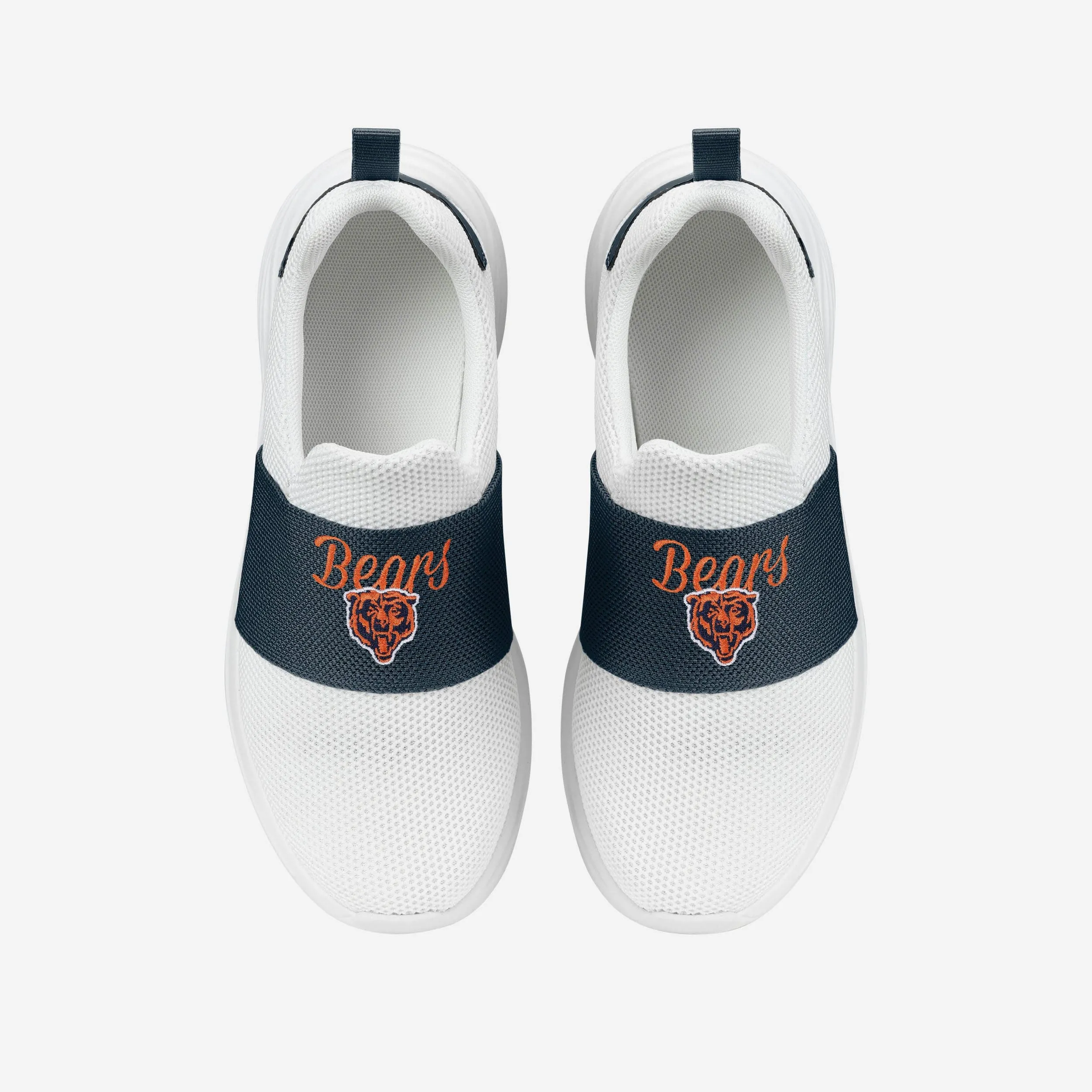 Chicago Bears Womens Script Wordmark White Slip On Sneakers