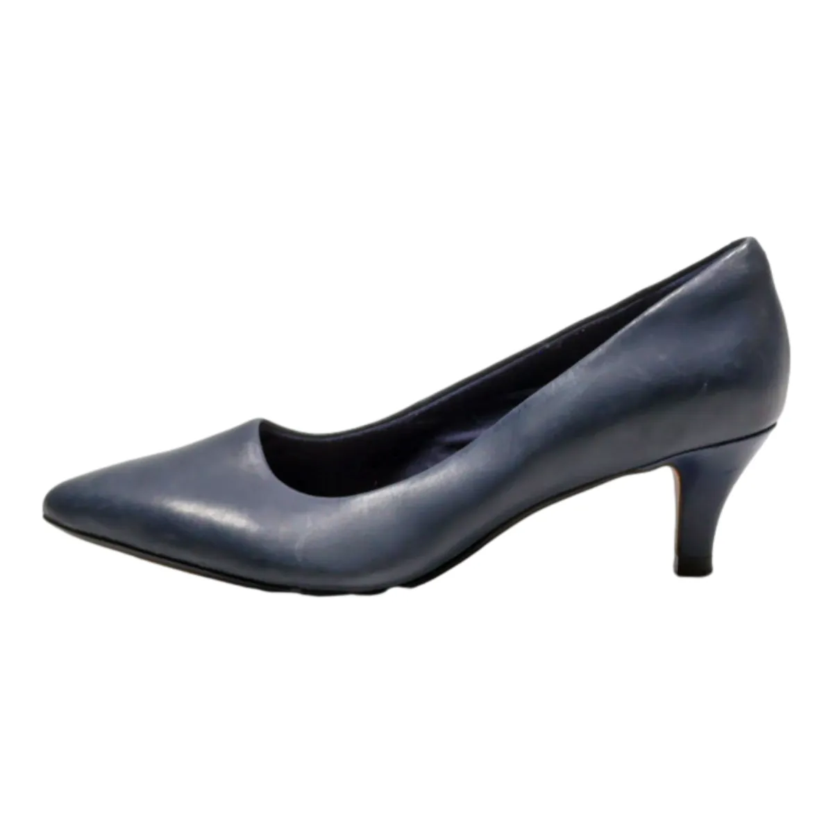 CLARKS Pump Heels Blue Leather Womens UK 5