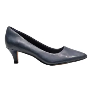 CLARKS Pump Heels Blue Leather Womens UK 5