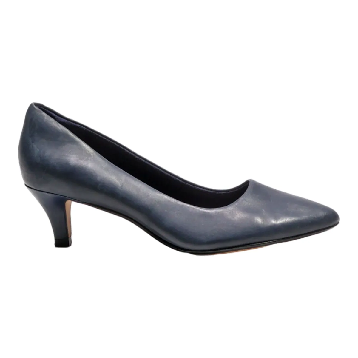 CLARKS Pump Heels Blue Leather Womens UK 5
