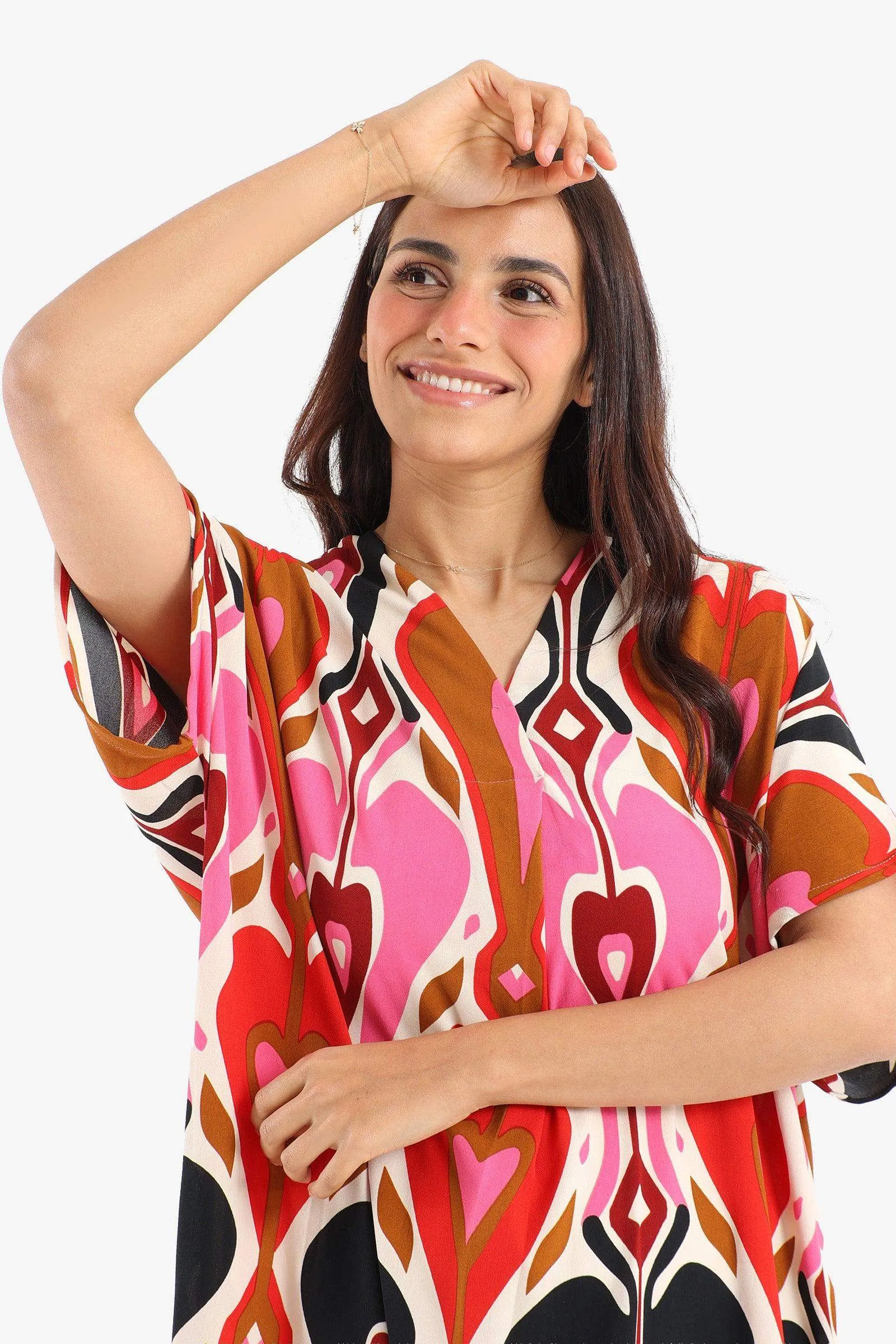 Colored Heart Printed Dress