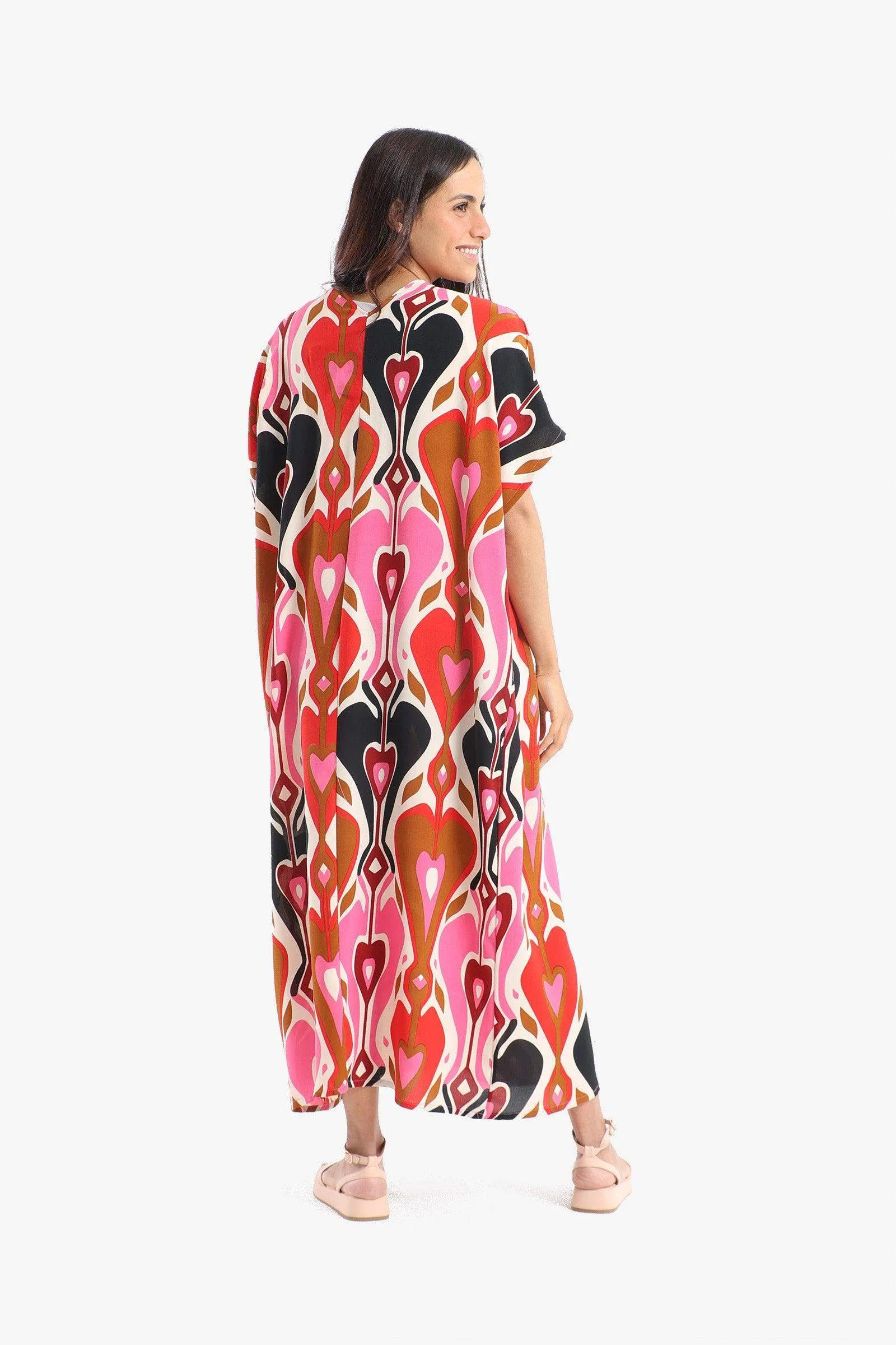 Colored Heart Printed Dress