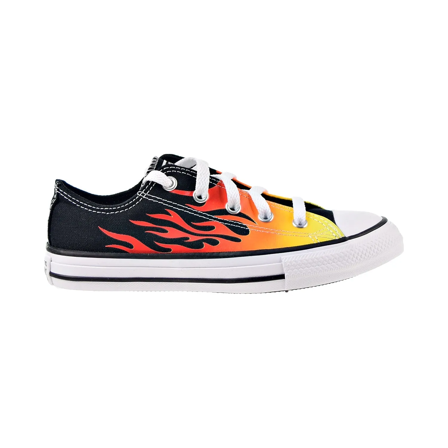Converse Archive Flames Chuck Taylor All Star Little Kids Shoes Black-Enamel Red