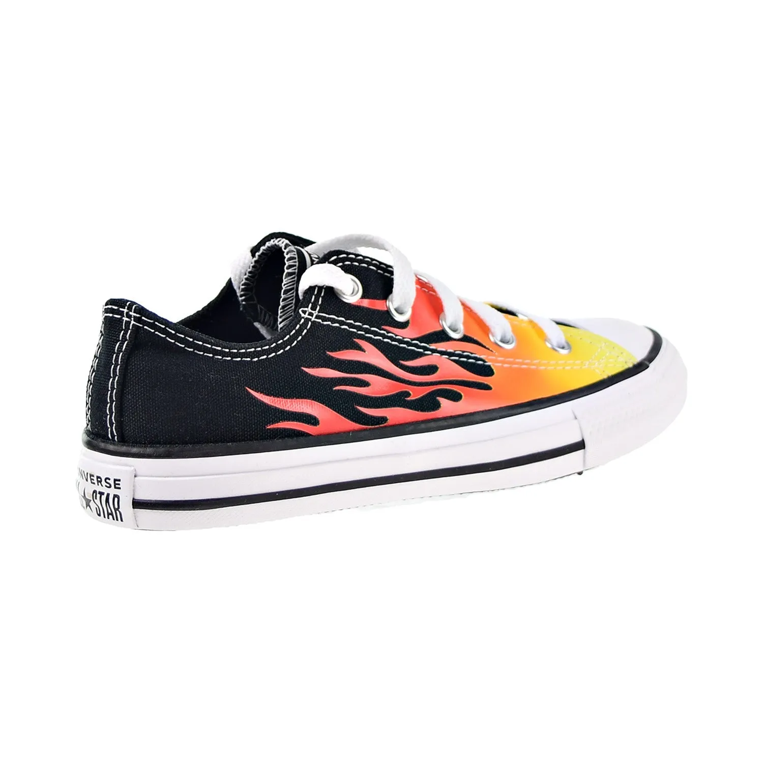 Converse Archive Flames Chuck Taylor All Star Little Kids Shoes Black-Enamel Red
