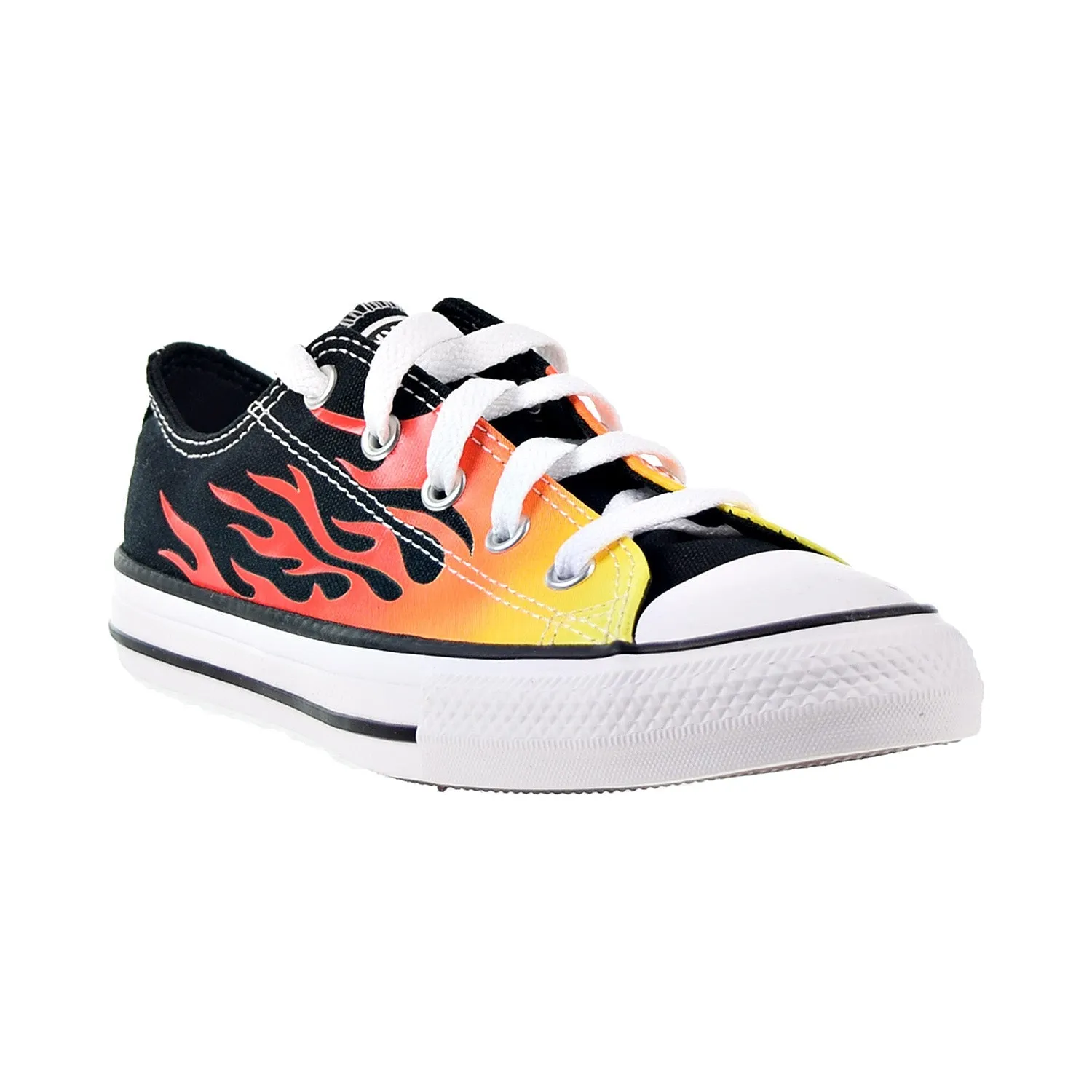 Converse Archive Flames Chuck Taylor All Star Little Kids Shoes Black-Enamel Red