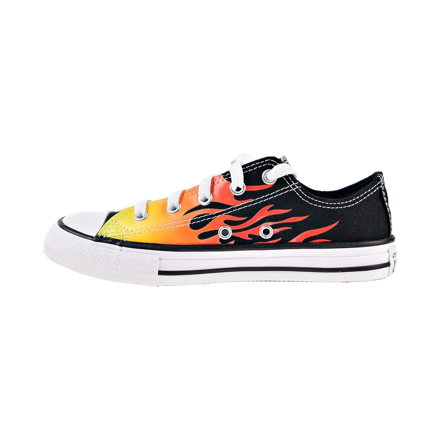 Converse Archive Flames Chuck Taylor All Star Little Kids Shoes Black-Enamel Red