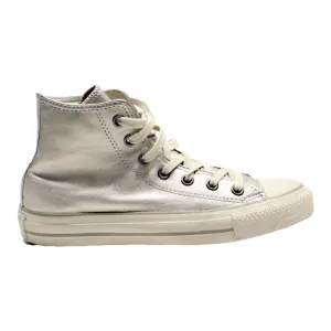 CONVERSE High Top Trainers Silver Synthetic Womens UK 5.5