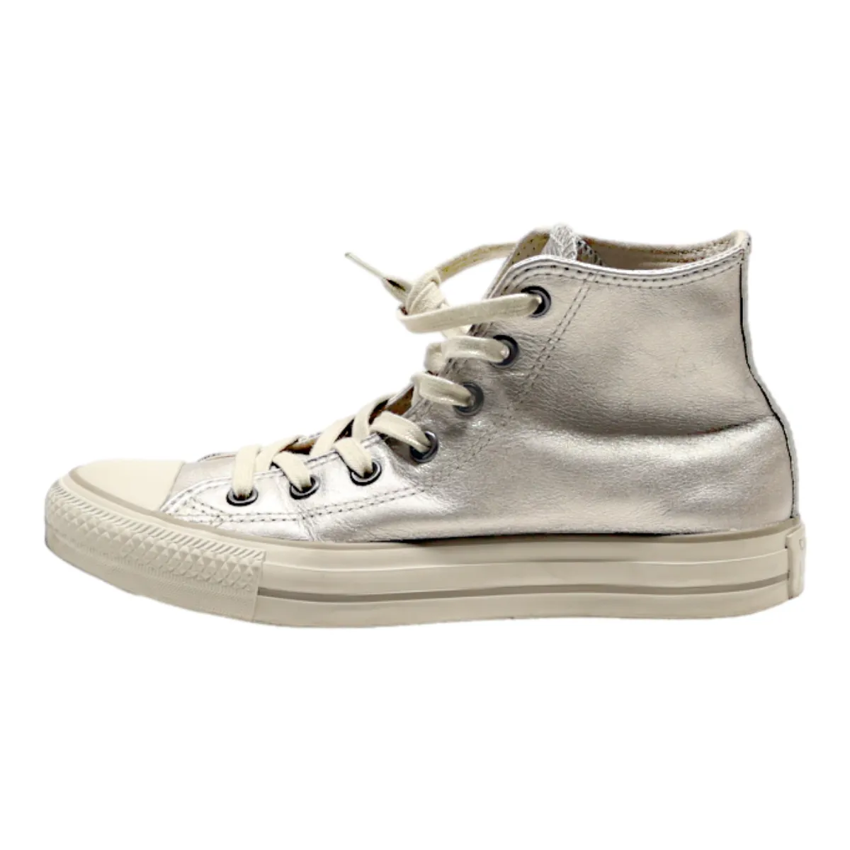 CONVERSE High Top Trainers Silver Synthetic Womens UK 5.5