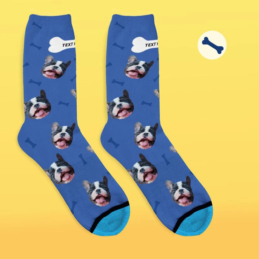 Custom Face Socks 3D Digital Printed Socks Add Pictures and Name - Bones