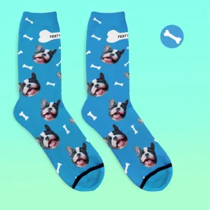 Custom Face Socks 3D Digital Printed Socks Add Pictures and Name - Bones