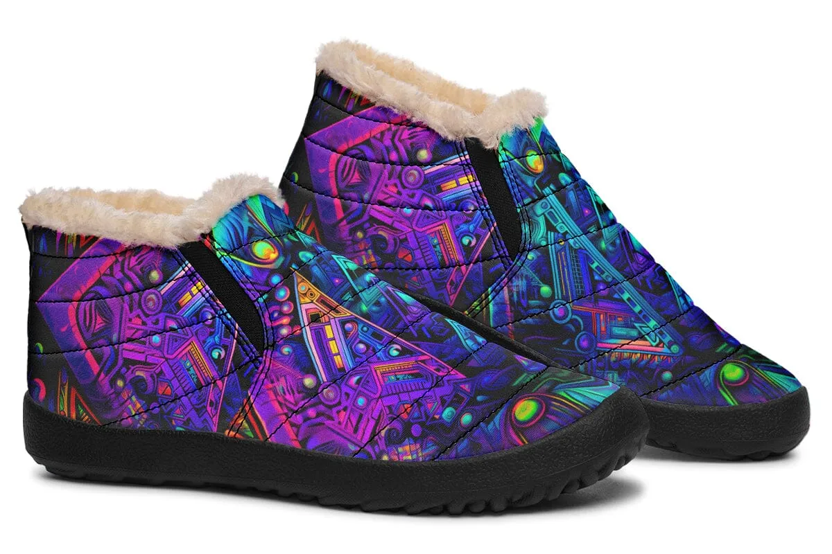 Cyber Cyan Winter Slippers