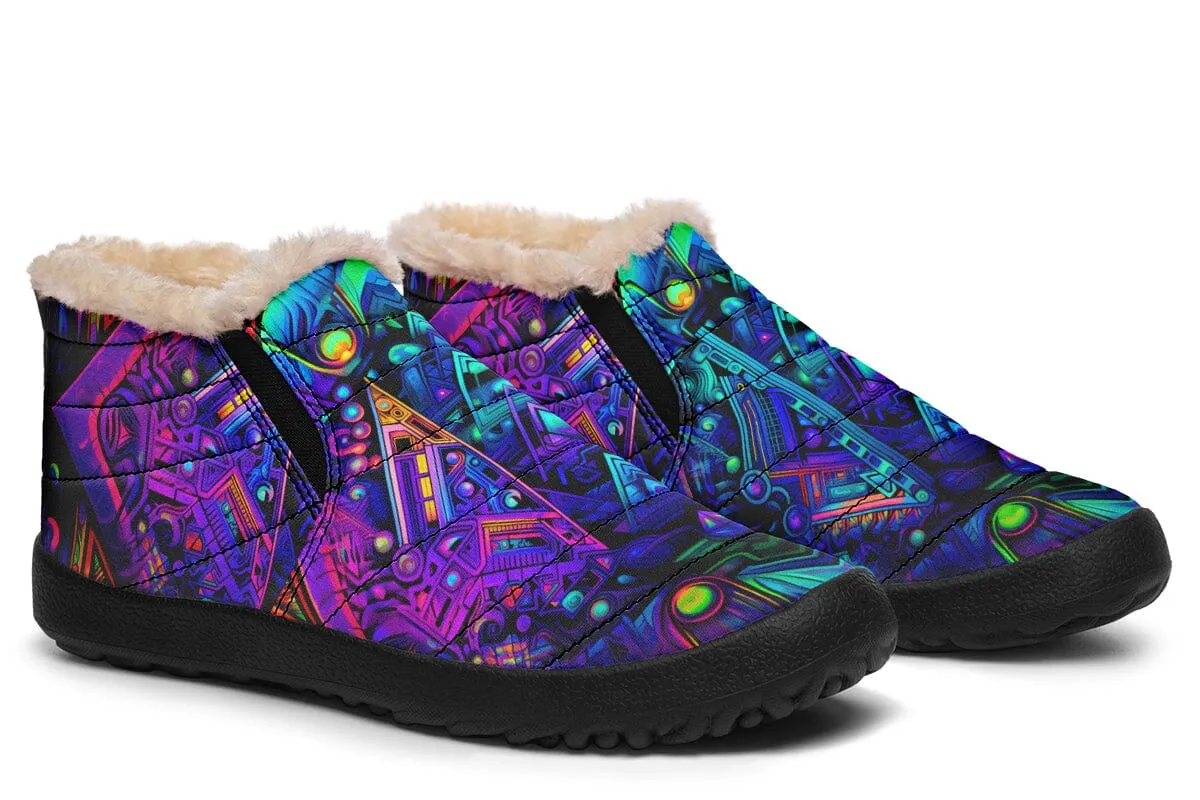 Cyber Cyan Winter Slippers