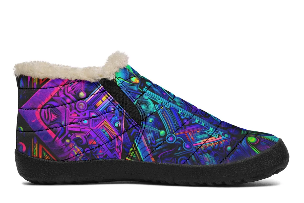 Cyber Cyan Winter Slippers