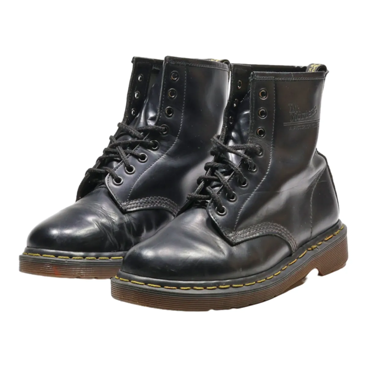 DR MARTENS Made In England Lace-Up Boots Black Leather Womens UK 5