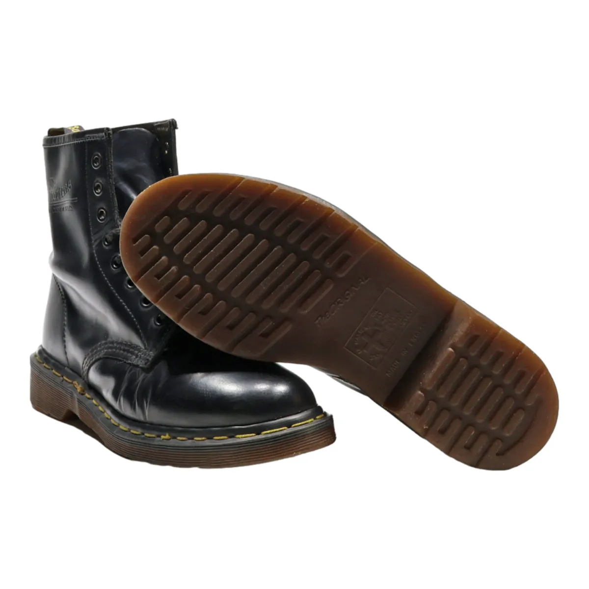 DR MARTENS Made In England Lace-Up Boots Black Leather Womens UK 5