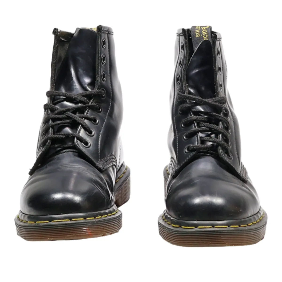 DR MARTENS Made In England Lace-Up Boots Black Leather Womens UK 5