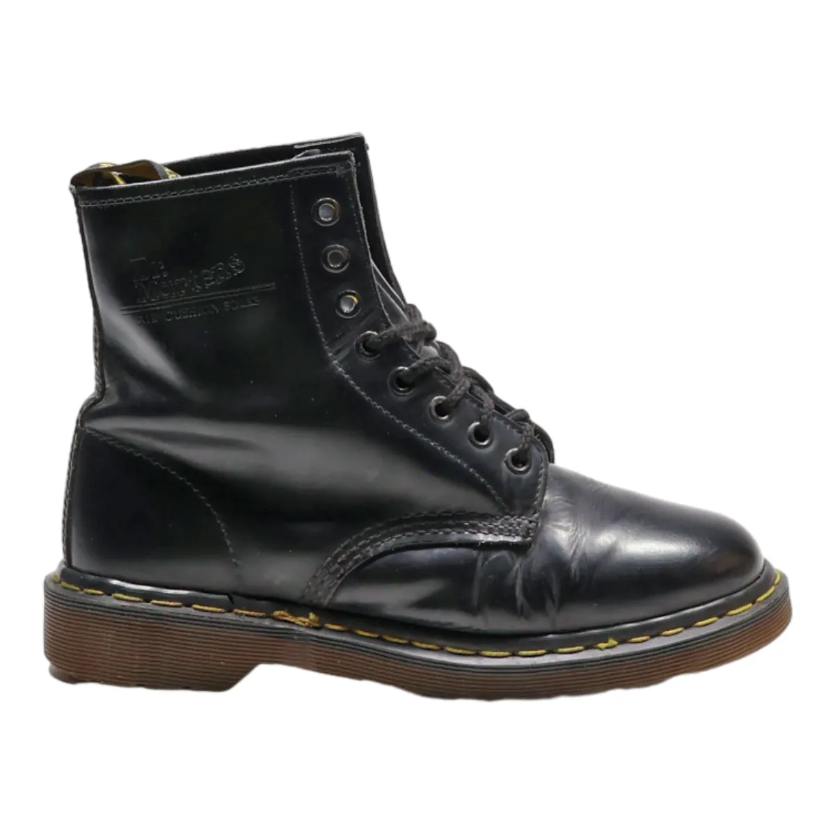 DR MARTENS Made In England Lace-Up Boots Black Leather Womens UK 5