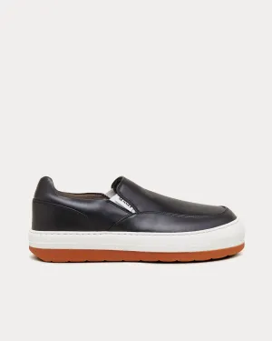 Dreamy Leather Black Slip On Sneakers