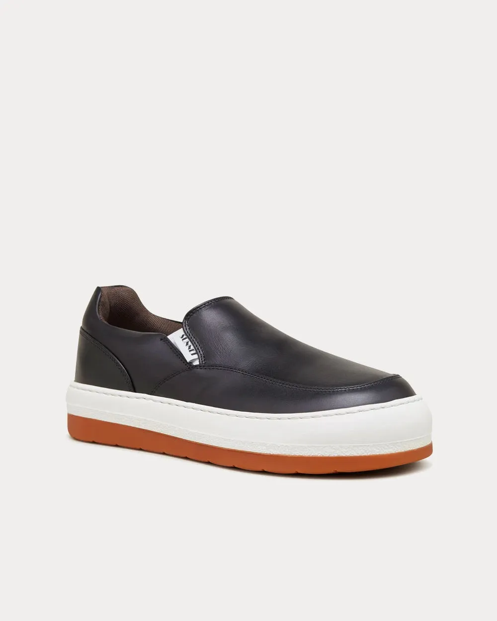 Dreamy Leather Black Slip On Sneakers