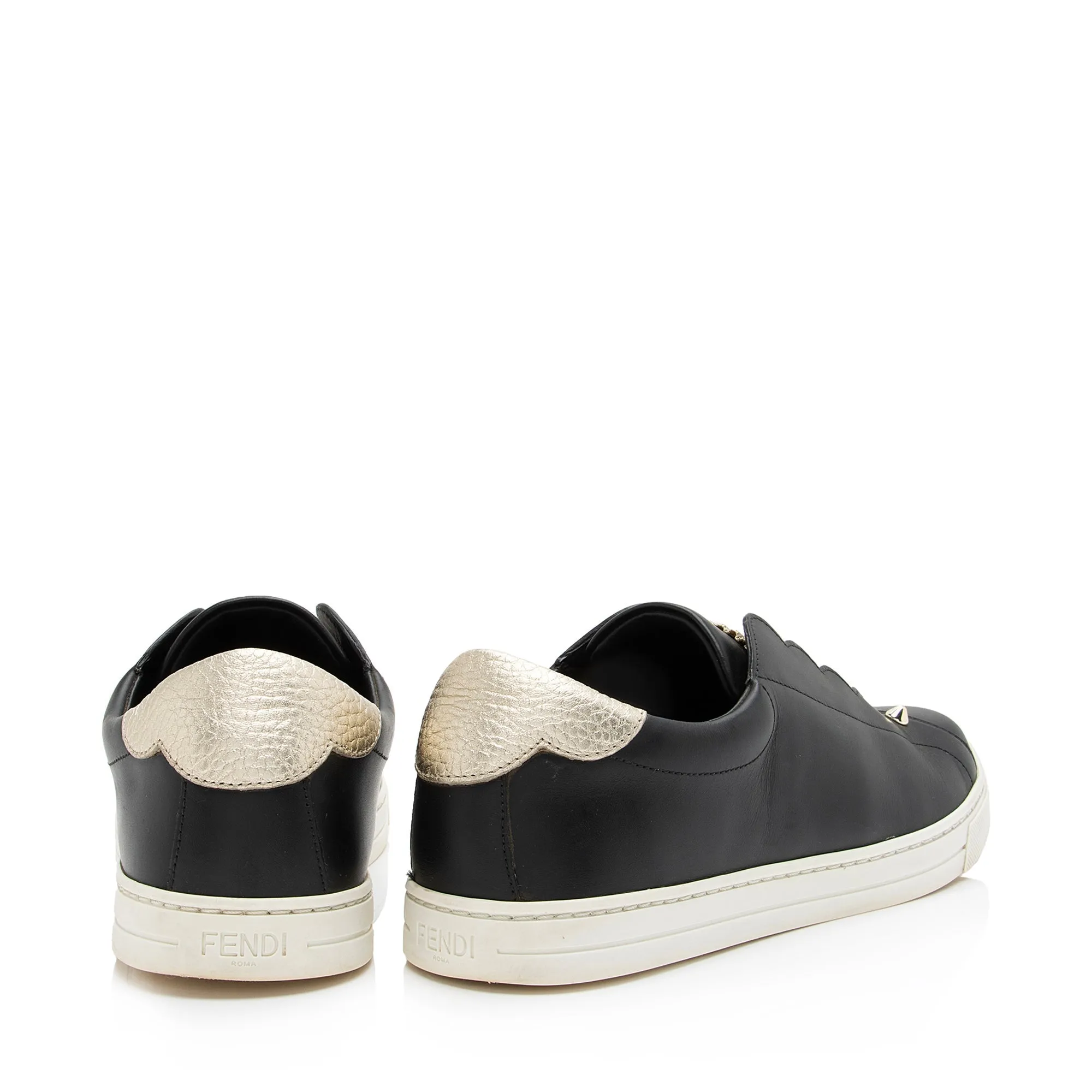 Fendi Vitello Lurex Rockoclick Slip-On Sneakers - Size 9.5 / 39.5 (SHF-23704)