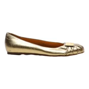 FERRAGAMO Ballet Shoes Gold Synthetic Womens UK 5.5