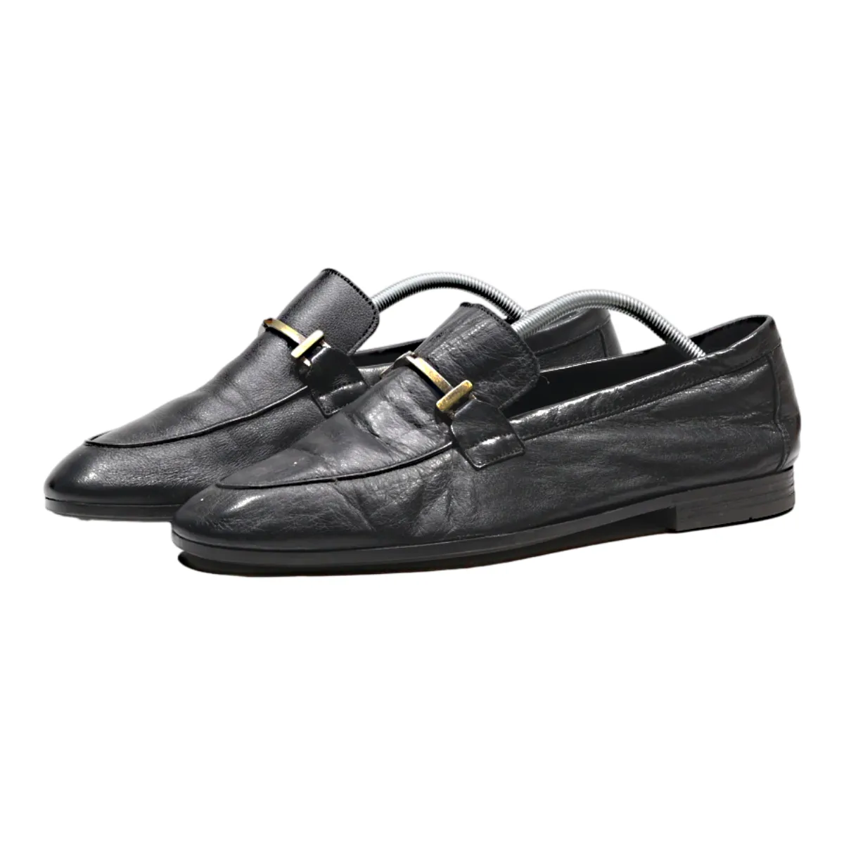FRAU Loafer Shoes Black Leather Mens UK 9.5