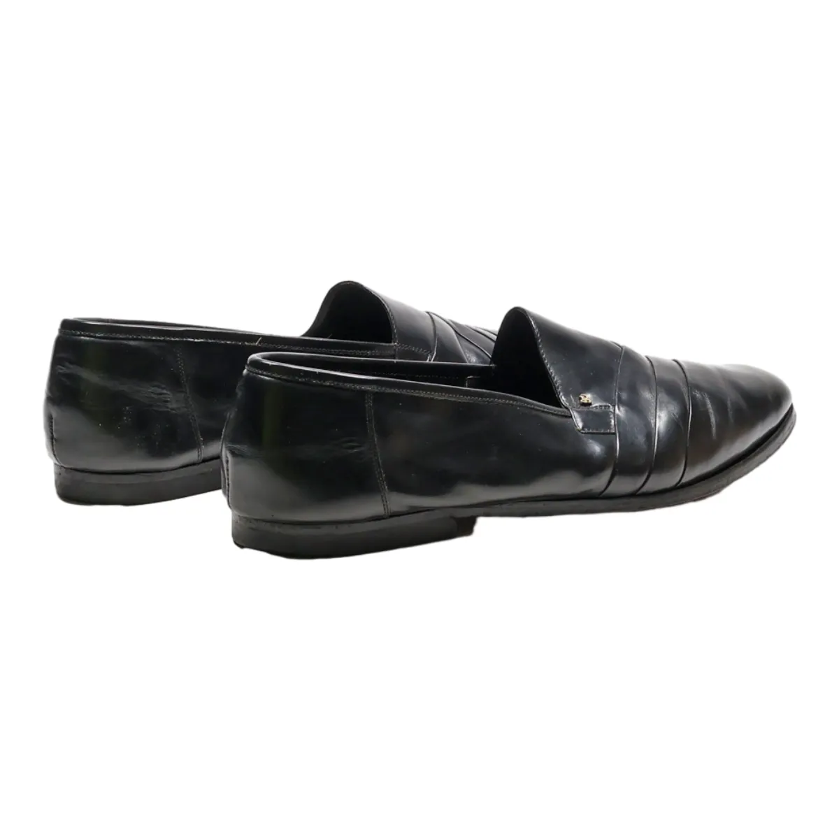 GINO CHERRUTI Loafer Shoes Black Leather Mens UK 10.5