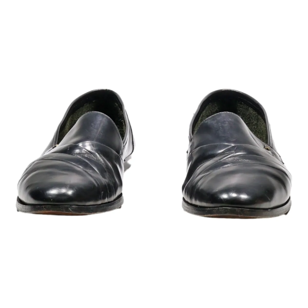 GINO CHERRUTI Loafer Shoes Black Leather Mens UK 10.5
