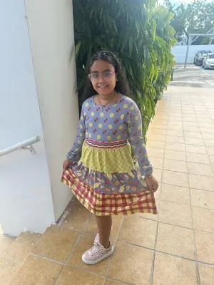 Girls Patchwork Pattern Dress