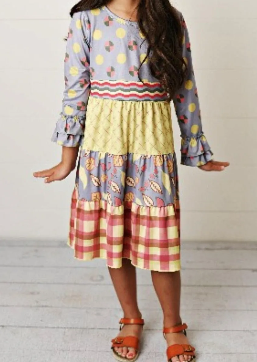 Girls Patchwork Pattern Dress