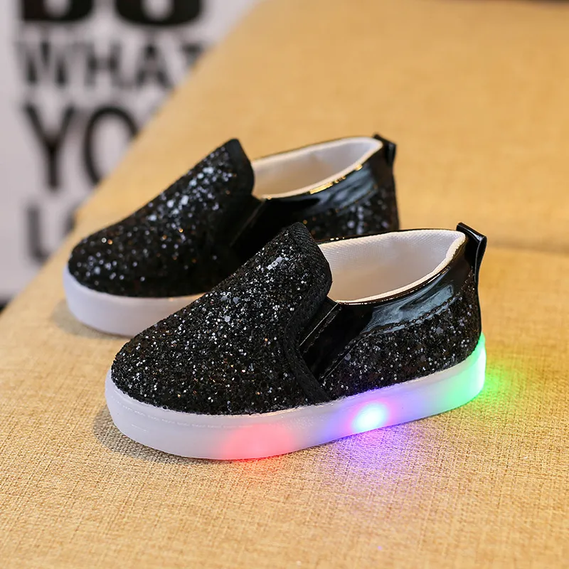 Glitter Light-Up Slip-On Shoes
