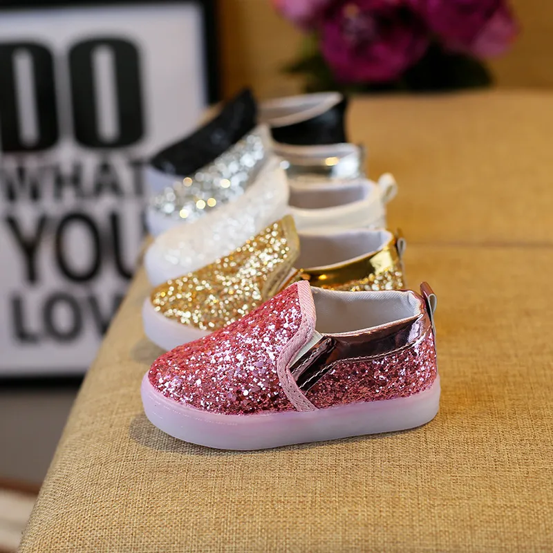 Glitter Light-Up Slip-On Shoes