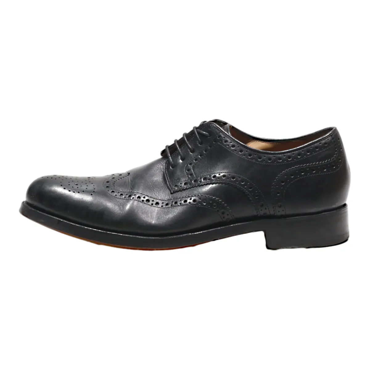 GORDON & BROS Brogue Shoes Black Leather Mens UK 9