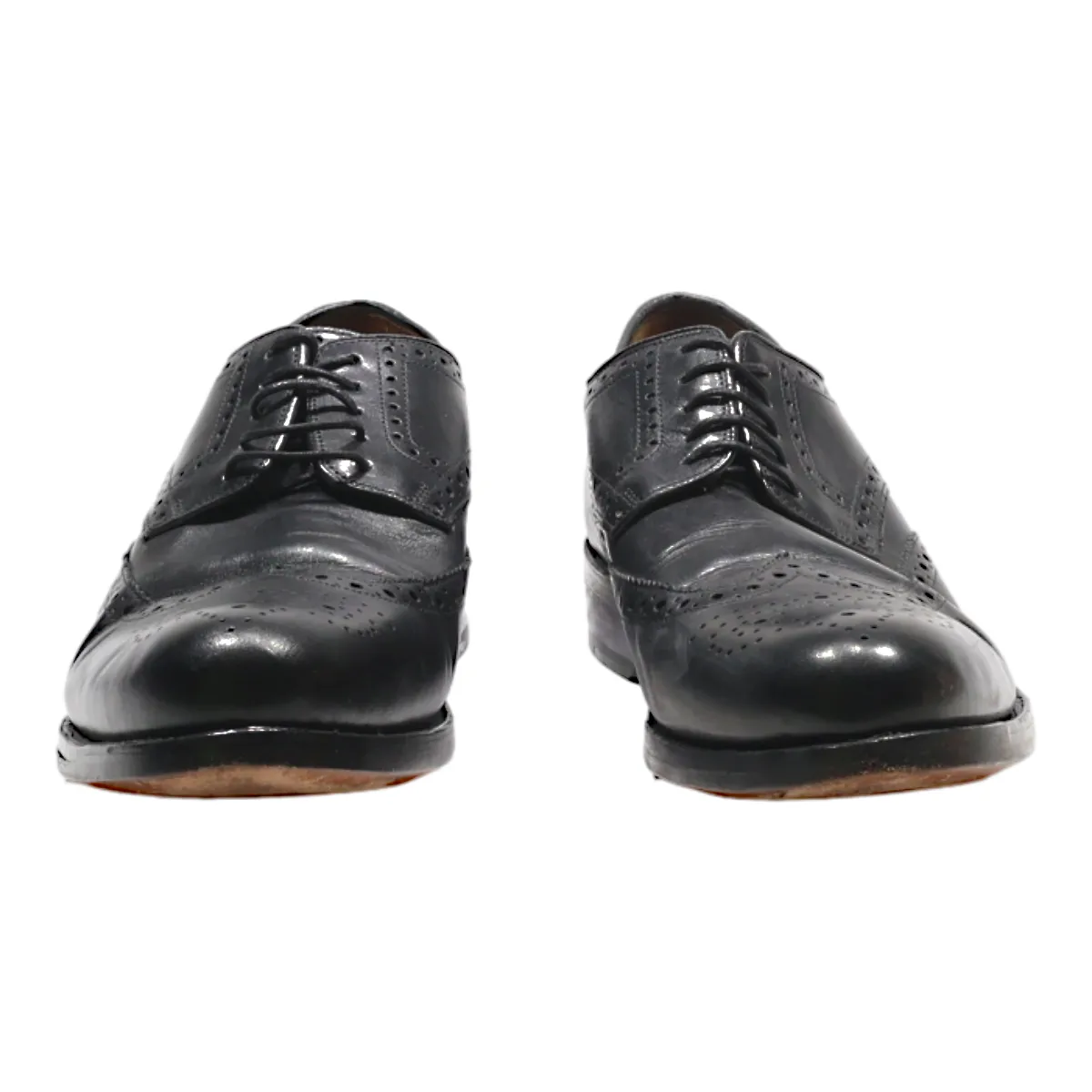GORDON & BROS Brogue Shoes Black Leather Mens UK 9