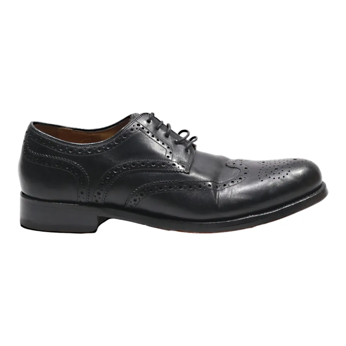GORDON & BROS Brogue Shoes Black Leather Mens UK 9