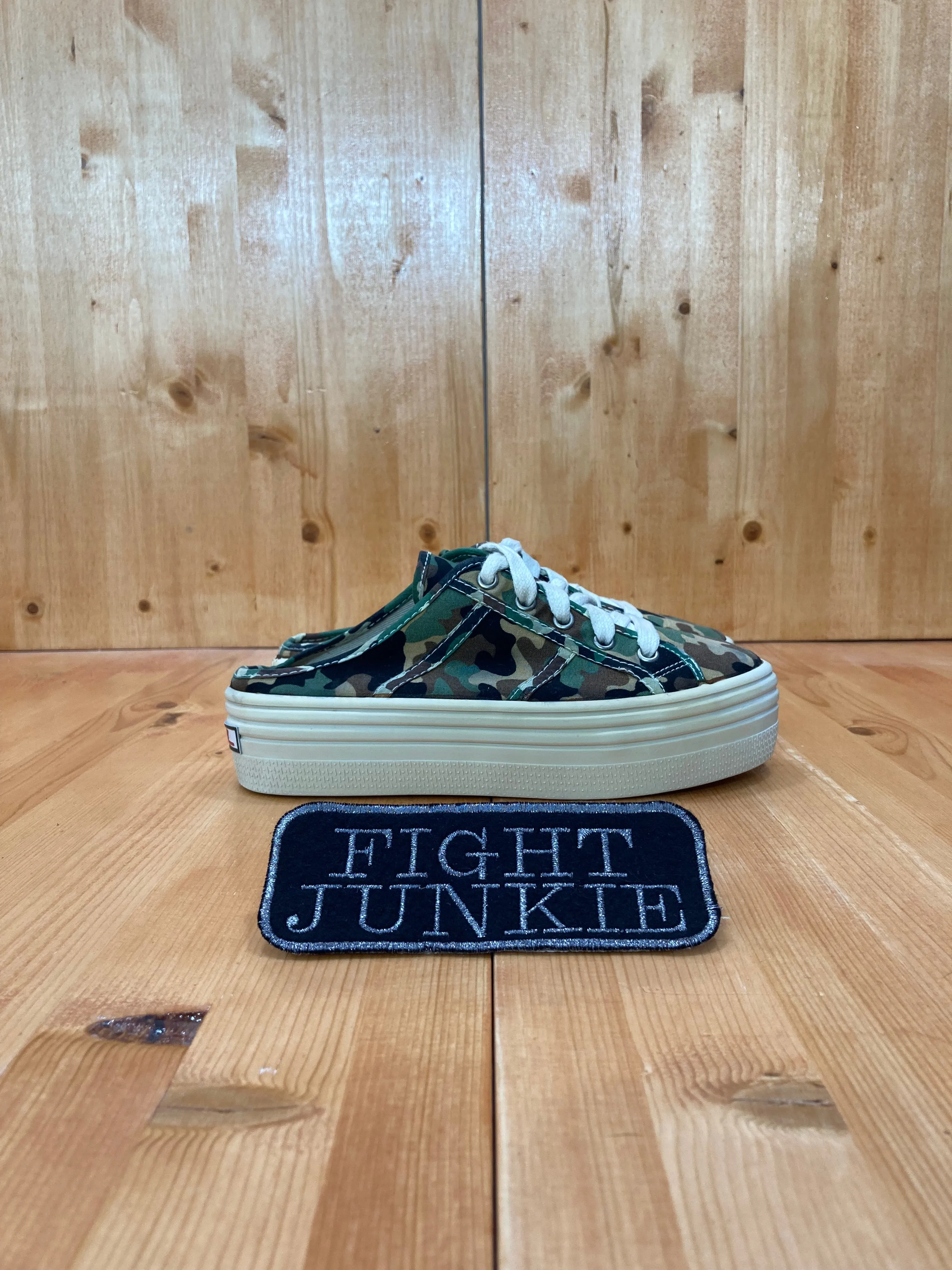 HTF STEVE MADDEN BRIDGET Women Size 7 Canvas Slip On 2 Inch Platform Mules Clogs Shoes Sneakers Camo