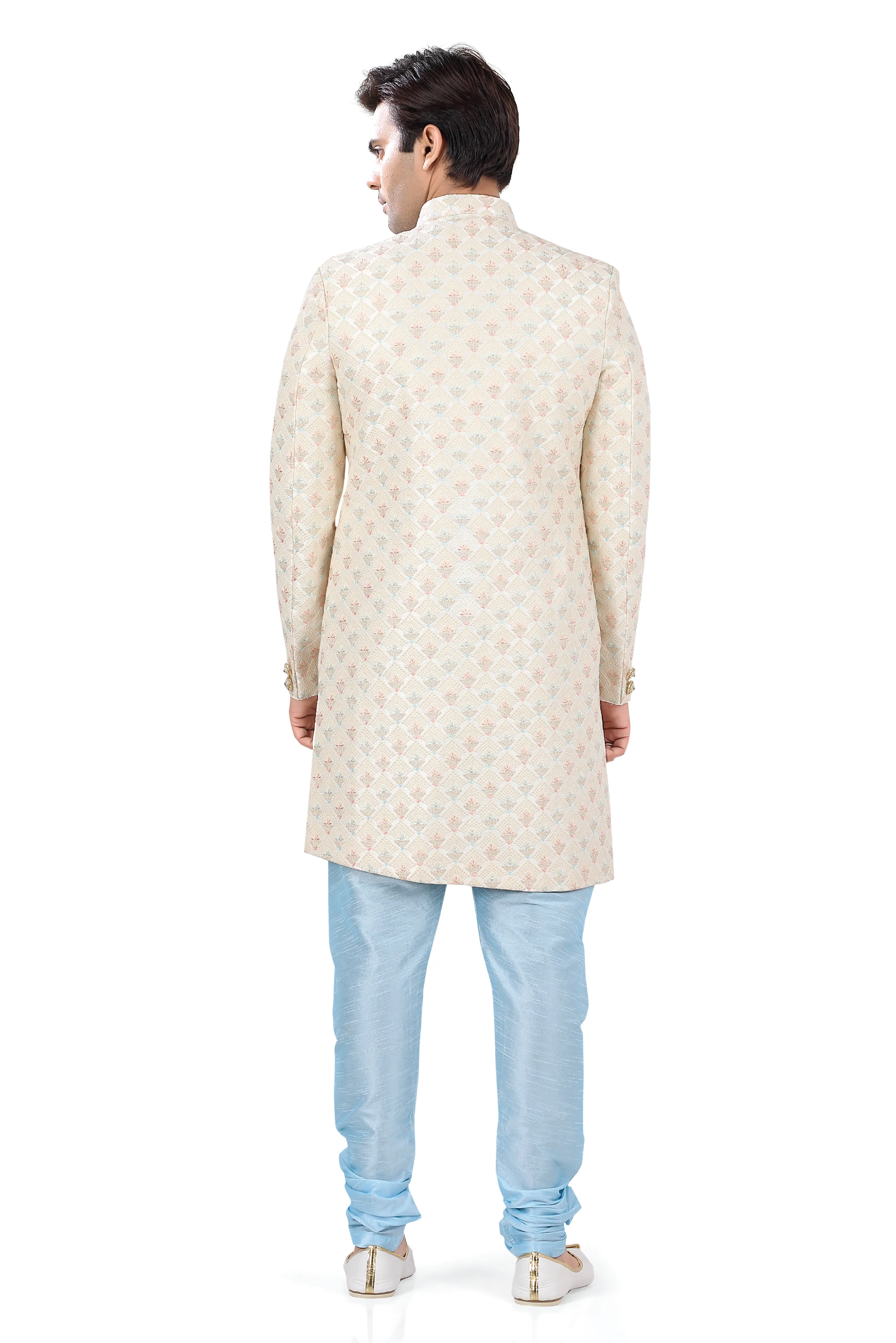 Jamavaram Sherwani in Cream - 3040