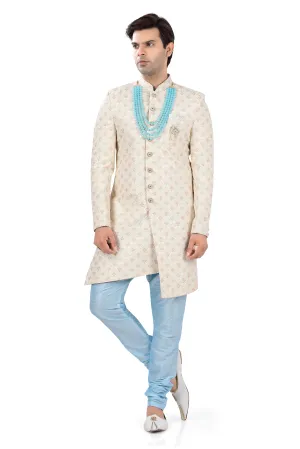 Jamavaram Sherwani in Cream - 3040