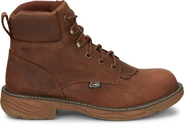 Justin Men's Rush Barley Brown Round Toe Waterproof Work Boots SE465
