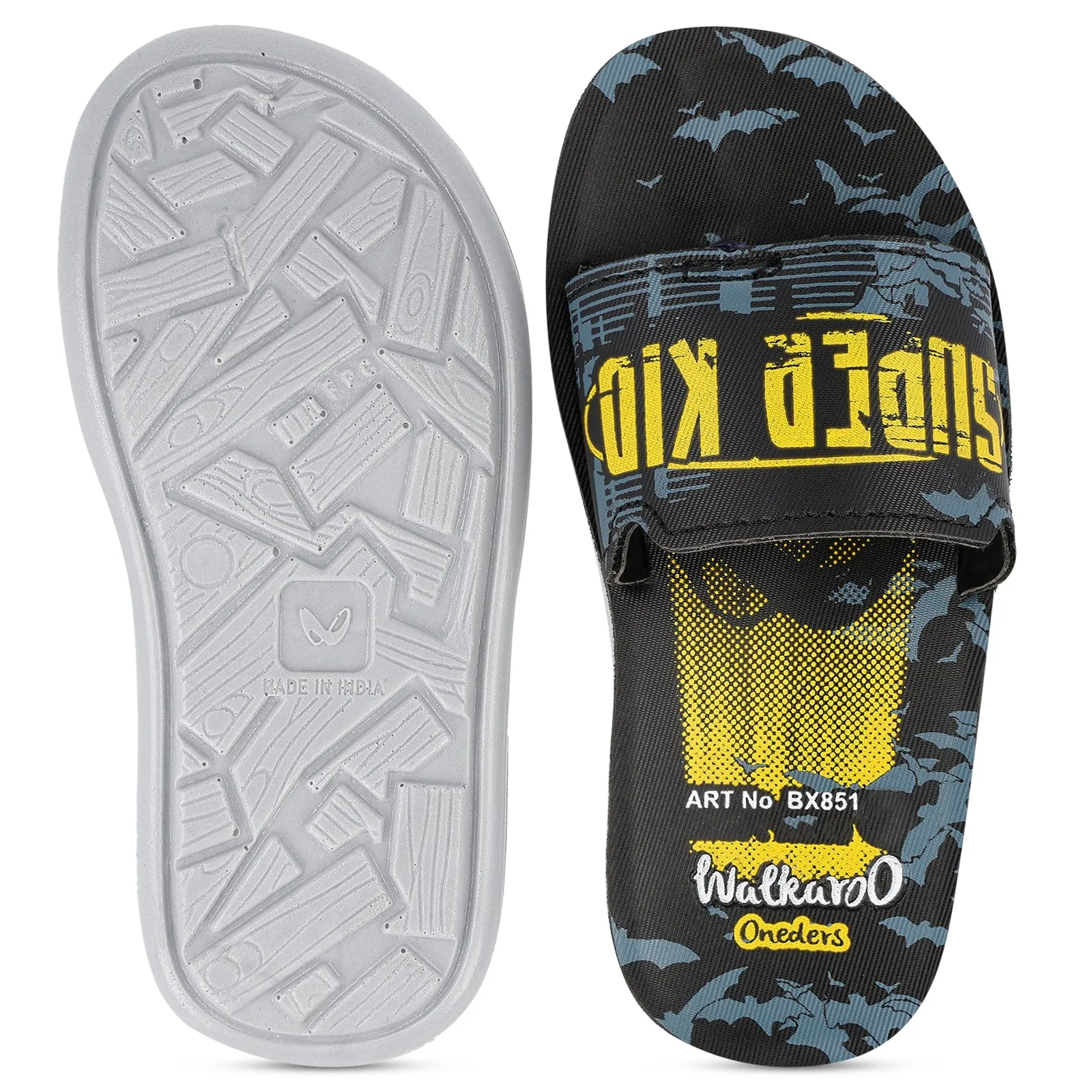 Kid's Slide Sandals  - BX851 Black Yellow