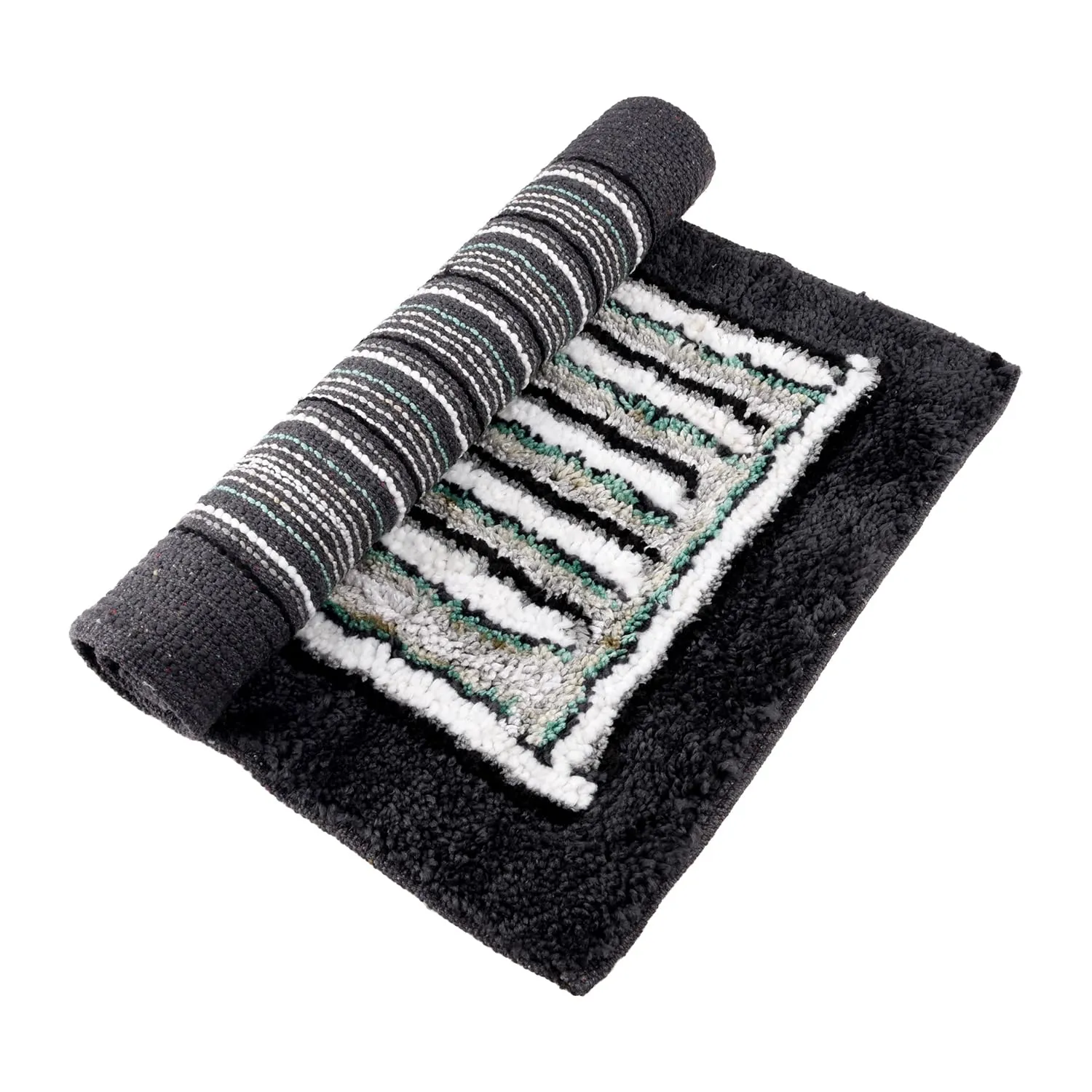 Kuber Industries Door Mat | Dust Trapper Mat | Door Entrance Mat | Anti-Skid Door Mat | Floor Mat for Home Entrance | Micro Border Door Mat | Entryway Door Mat | Pack of 3 | Gray