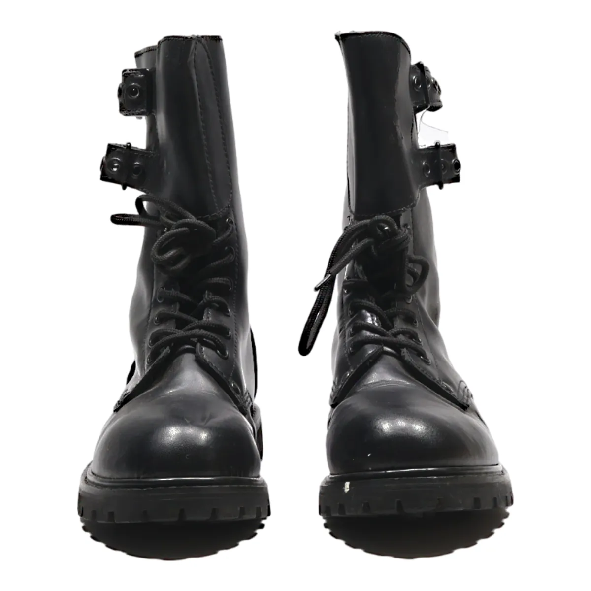 Lace-Up Boots Black Leather Mens UK 6.5