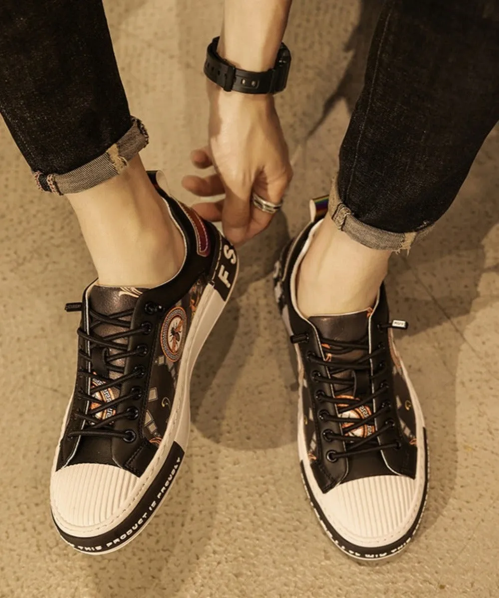 Leather Skateboard Street Slip-on Sneakers