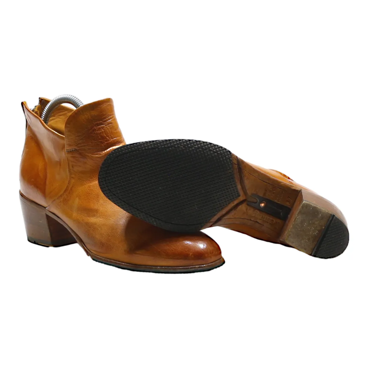 LEMARGO Ankle Boots Orange Leather Womens UK 4