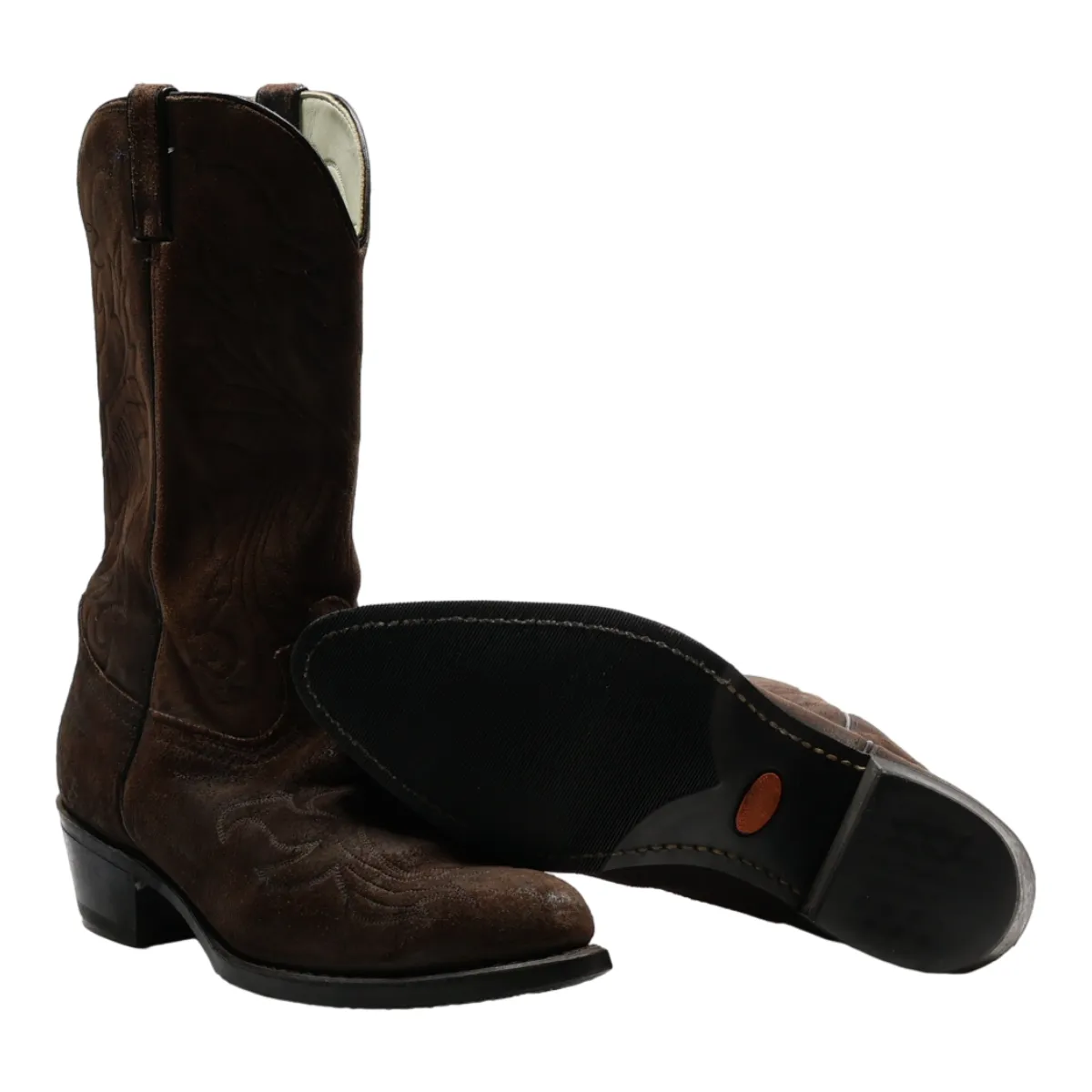 LONG HAUL Cowboy Boots Brown Suede Mens UK 9