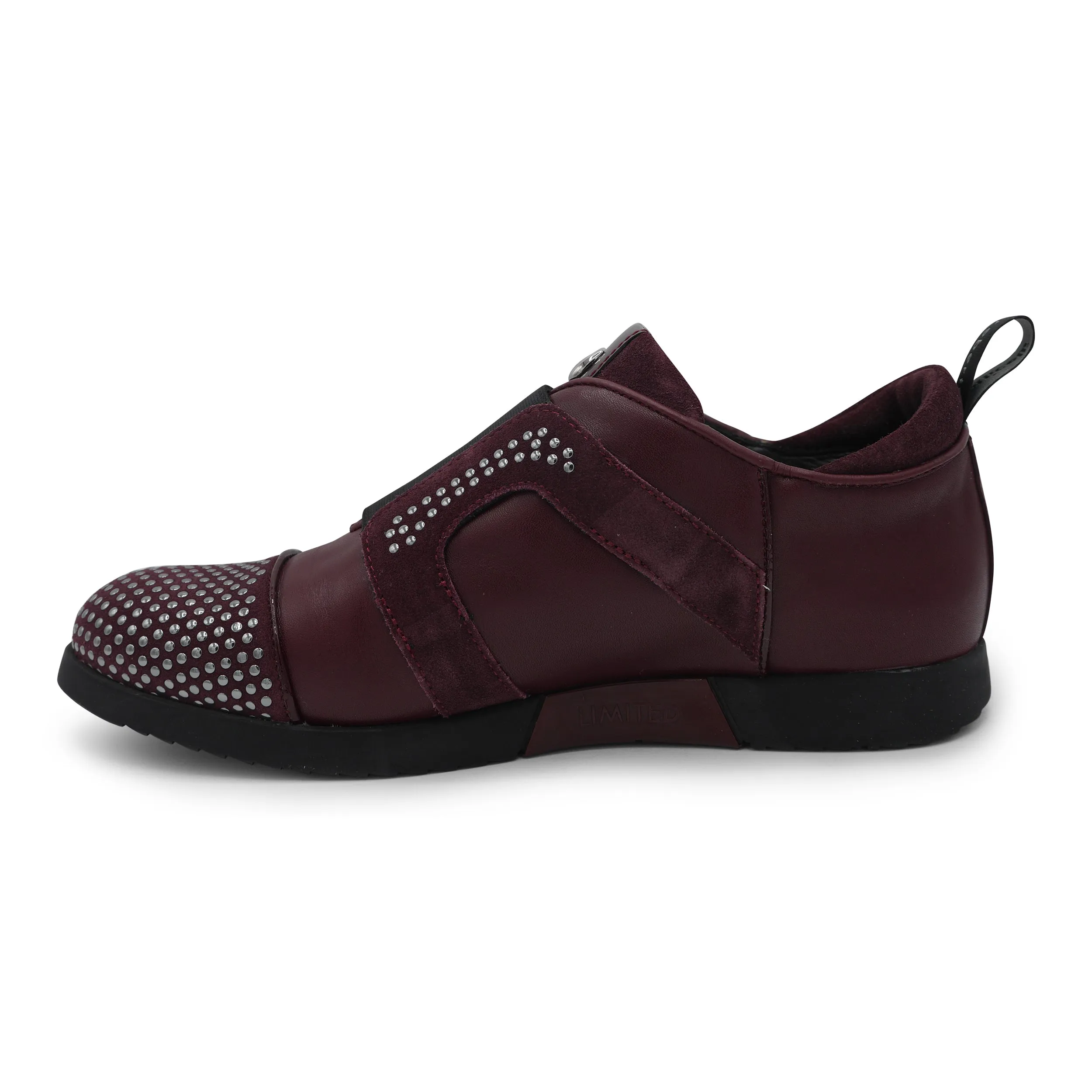 LU25121 -Burgundy Studded Double Monk Trainer