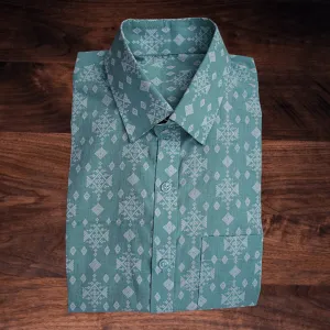 Marwar sea green hand block cotton shirt