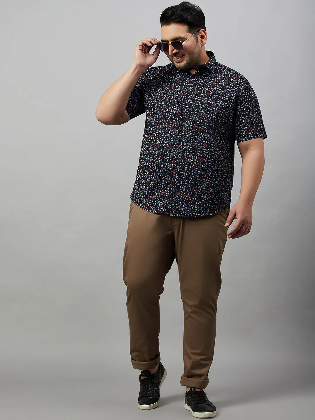 Men Printed Black Premium Shirt
