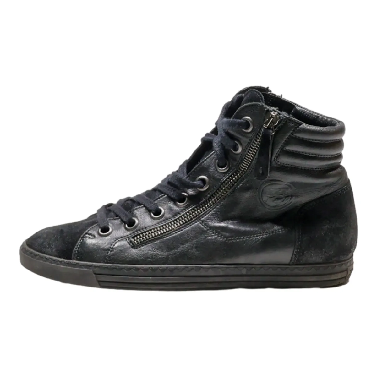 PAUL GREEN High Top Trainers Black Leather Womens UK 3